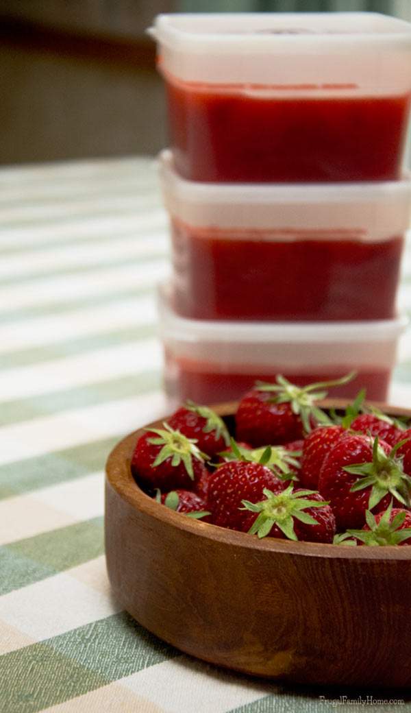 Easy Freezer Strawberry Jam, Frugal Family Home