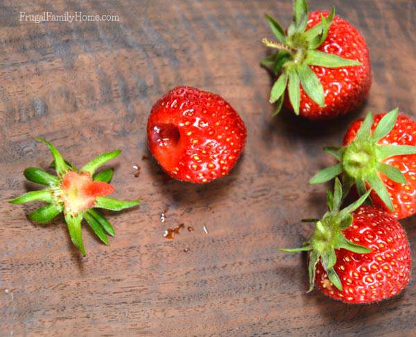 How to hull strawberries, Frugal Family Home