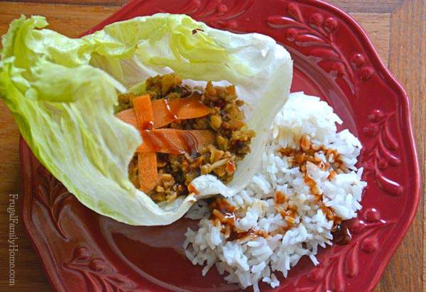 A quick stove top recipe for ground beef lettuce wraps, Frugal Family Home