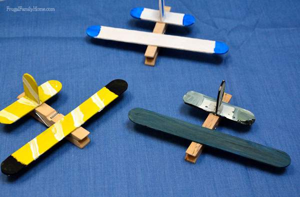 Cute Kid's Craft, Clothespin Airplanes |Frugal Family Home