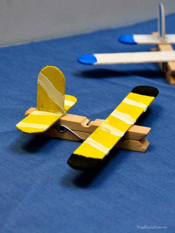 Kid's Craft, Clothespin Airplanes Frugal Family Home