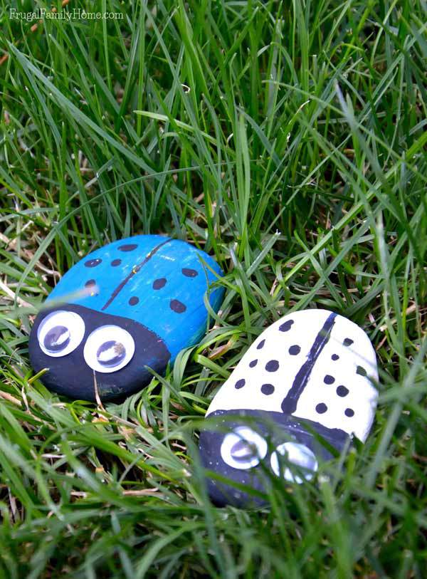 Cute kids craft, Ladybugs rocks | Frugal Family Home