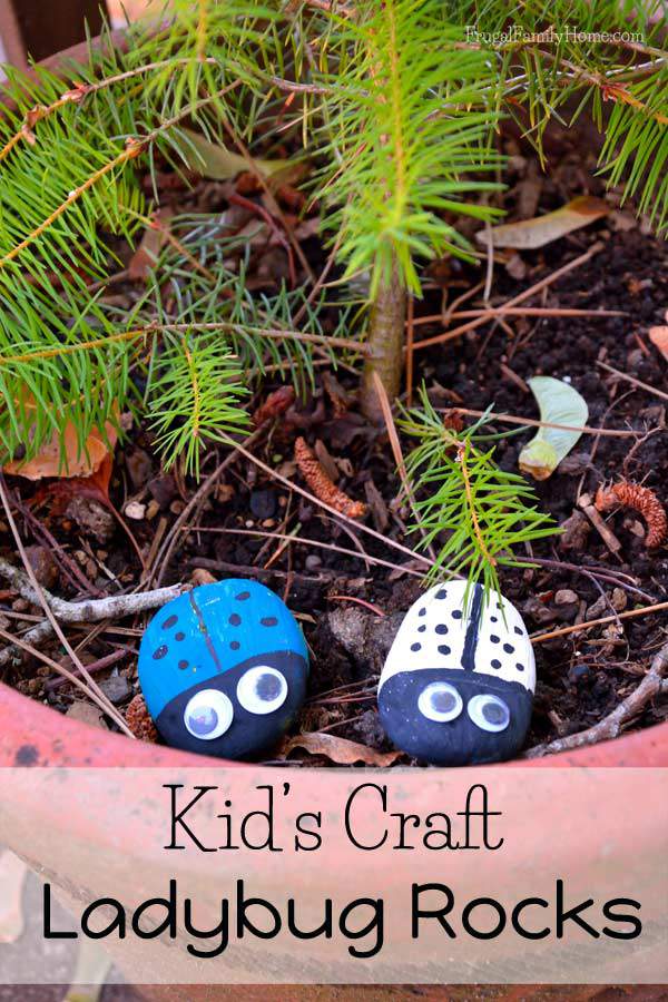 How to make ladybug rocks. A great kids craft | Frugal Family Home