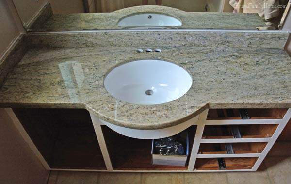 Update Bathroom Vanity One Piece Countertop