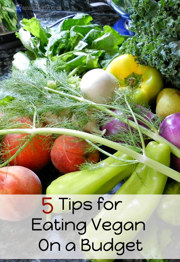 5 Tips for Eating Vegan on a Budget with video, part of the 31 days of Frugal Homemaking Series | Frugal Family Home