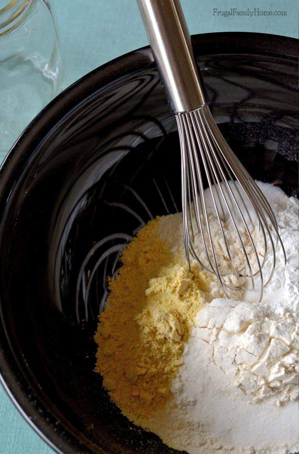 Mix up your own pancake mix and make getting breakfast on the table a little faster. | Frugal Family Home