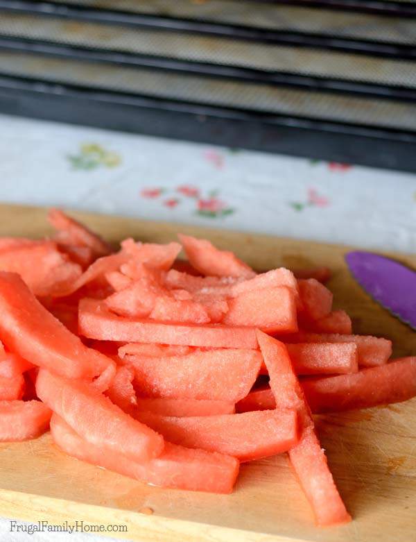 This watermelon will soon be transformed into a yummy candy | Frugal Family Home