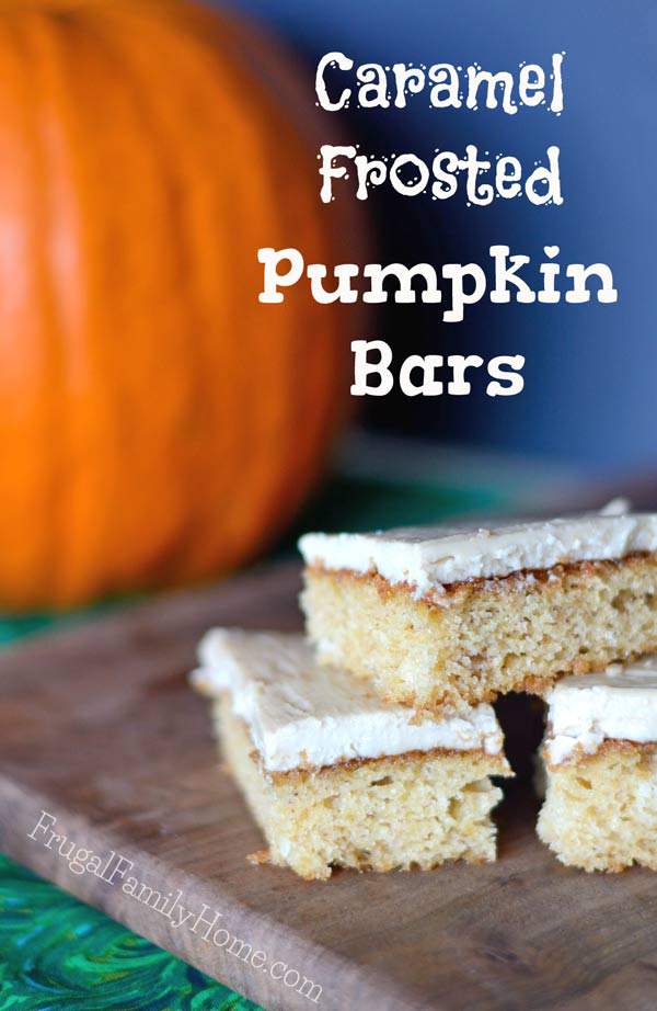 Yummy Caramel Frosted Pumpkin Bars