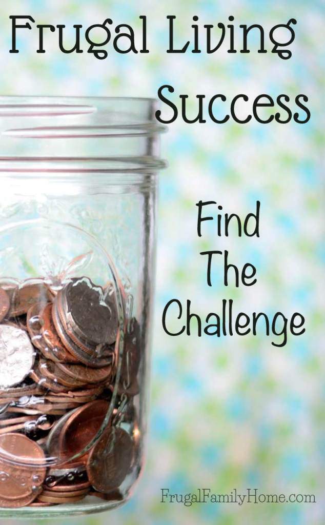 Find the challenge in frugal living and succeed.