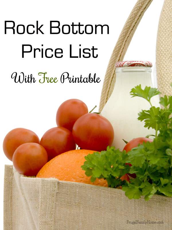 Know the Deals, Rock Bottom Price List {Free Printable}