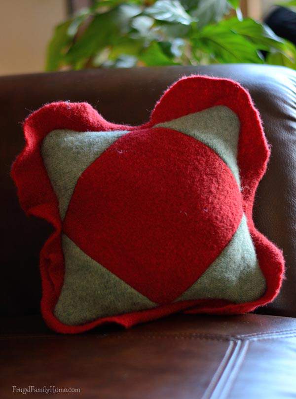 Felted wool sweater pillow