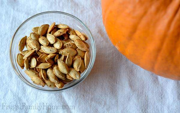 Don't throw away those pumpkin seeds, roast them for a snack | Frugal Family Home