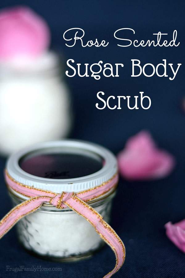 Easy to make rose scented sugar body scrub