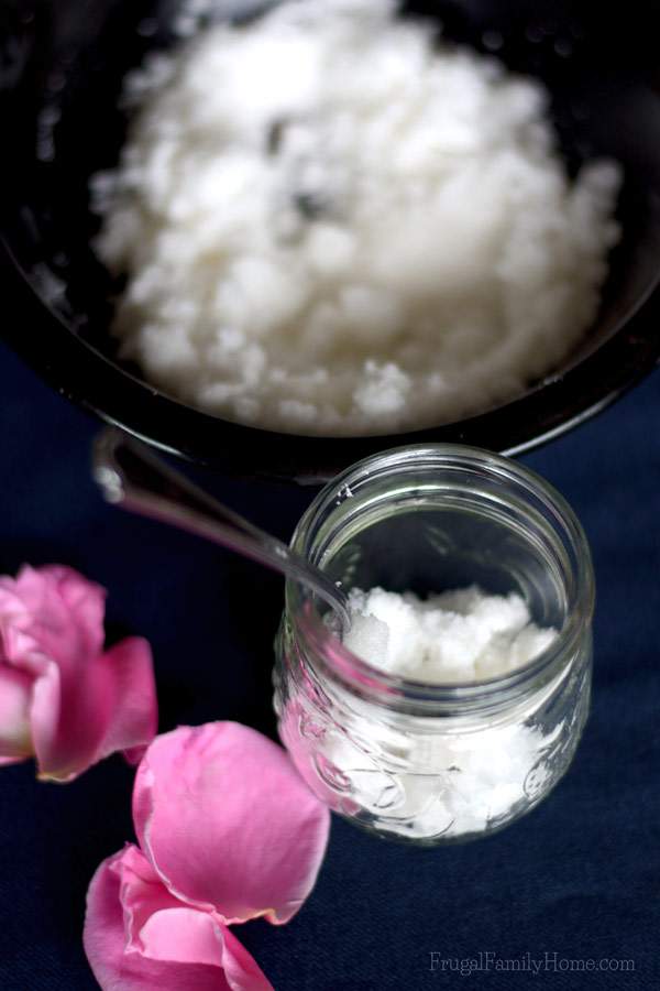 Rose body scrub, made out of simple ingredients from the store. | Frugal Family Home