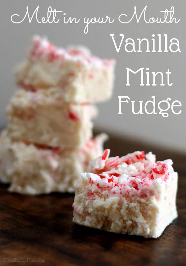 Melt in your mouth vanilla mint fudge.