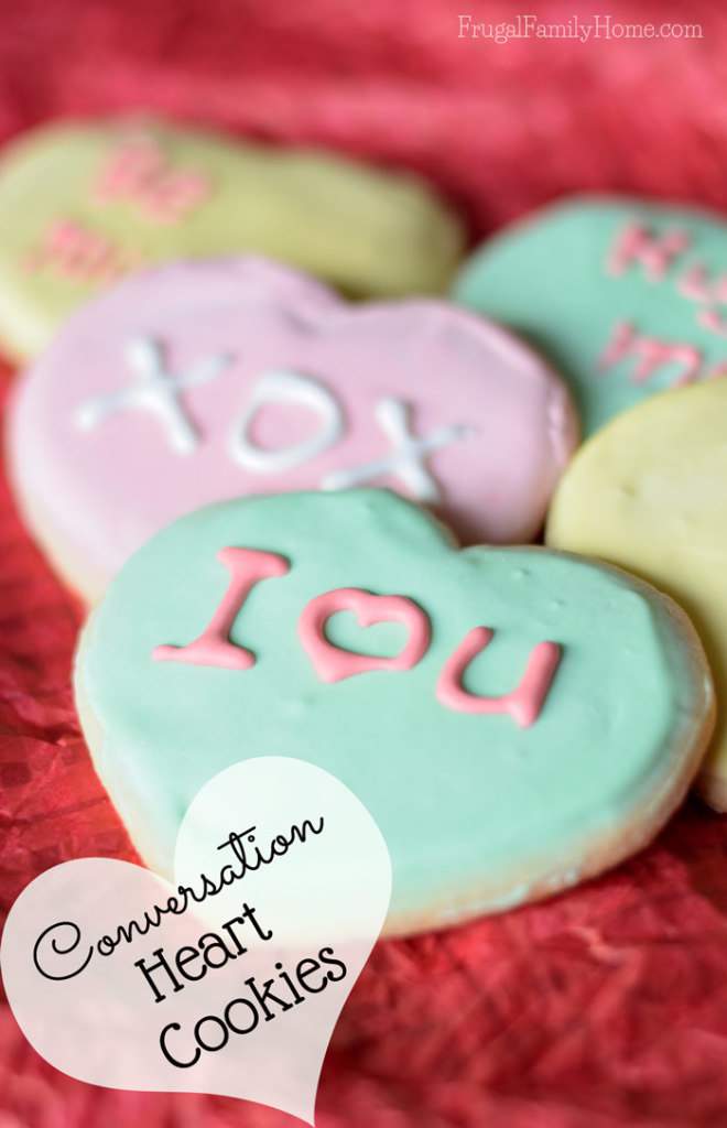 Bake these cute conversation heart sugar cookie for your valentine. They are sure to be just right after you personalize them yourself. 