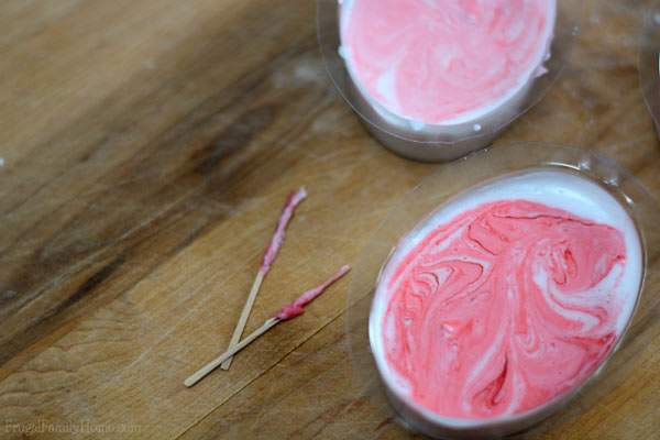 Make your own soap with soap base a little coloring and scent. Peppermint Swirl Soap