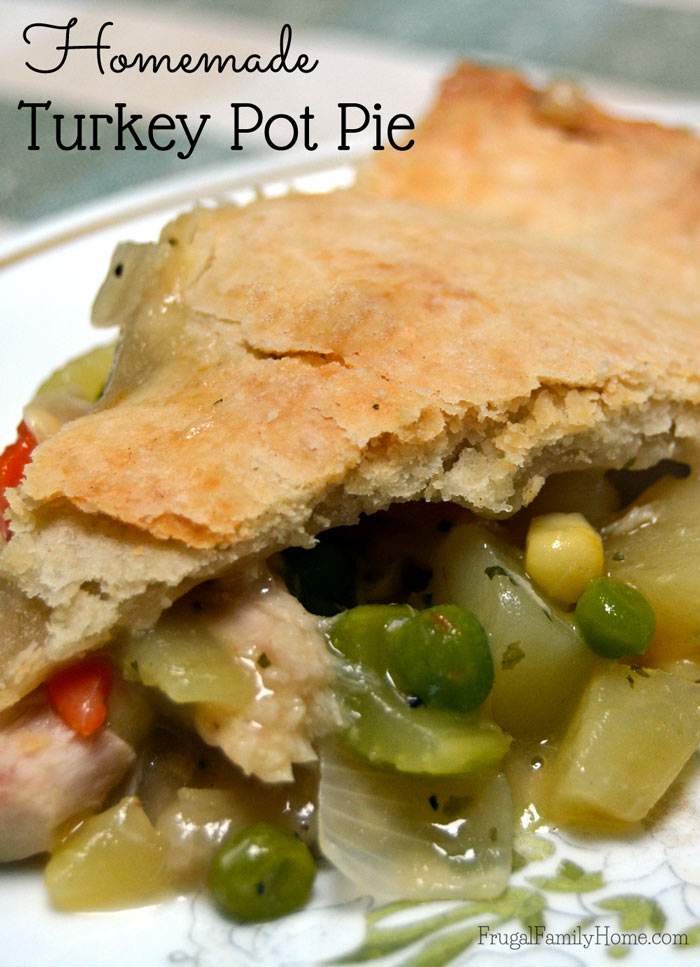 Comfort foods are so great during the winter months, when it's cold outside. This turkey pot pie recipe is great for using up some of the cooked turkey in the freezer. 