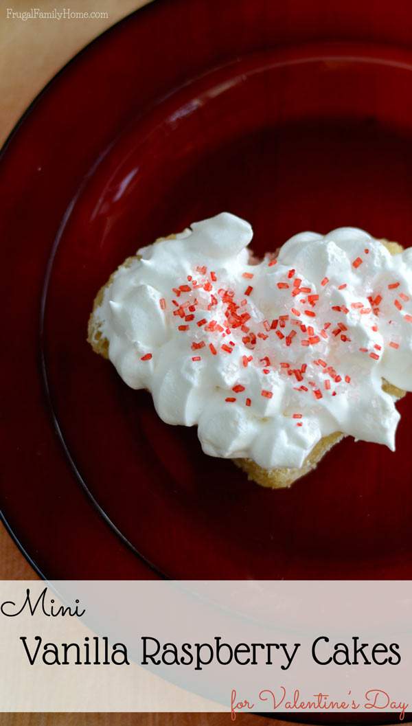 Easy to make vanilla raspberry cake for Valentine's Day.