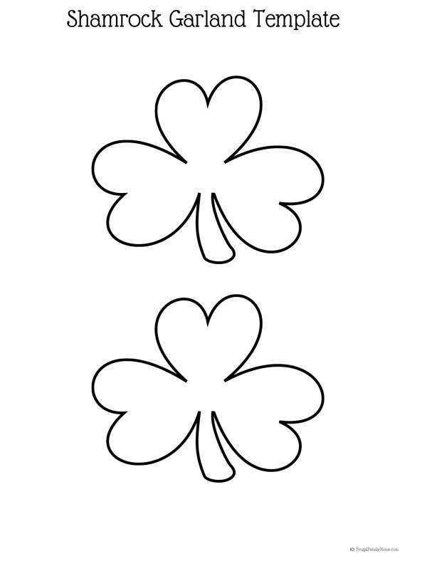 St. Patrick's Day Craft, Shamrock Garland Template