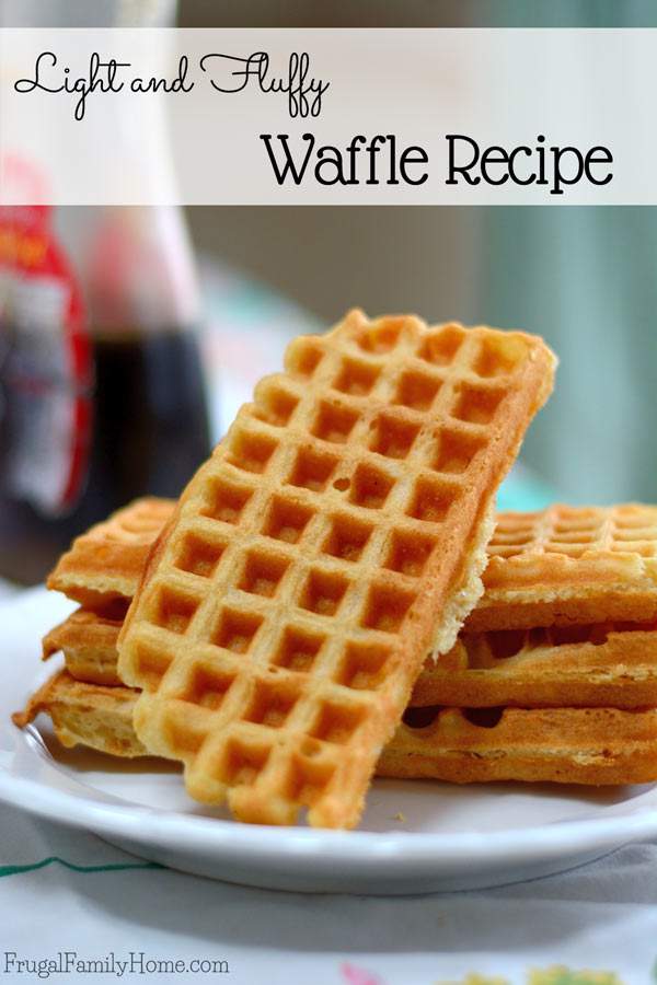 Don't buy freezer waffles from the store. Make this light and fluffy waffle recipe at home. All you need is a waffle iron and this recipe.