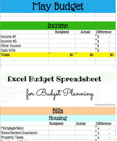 Excel Budget Template for Budget Planning | Frugal Family Home