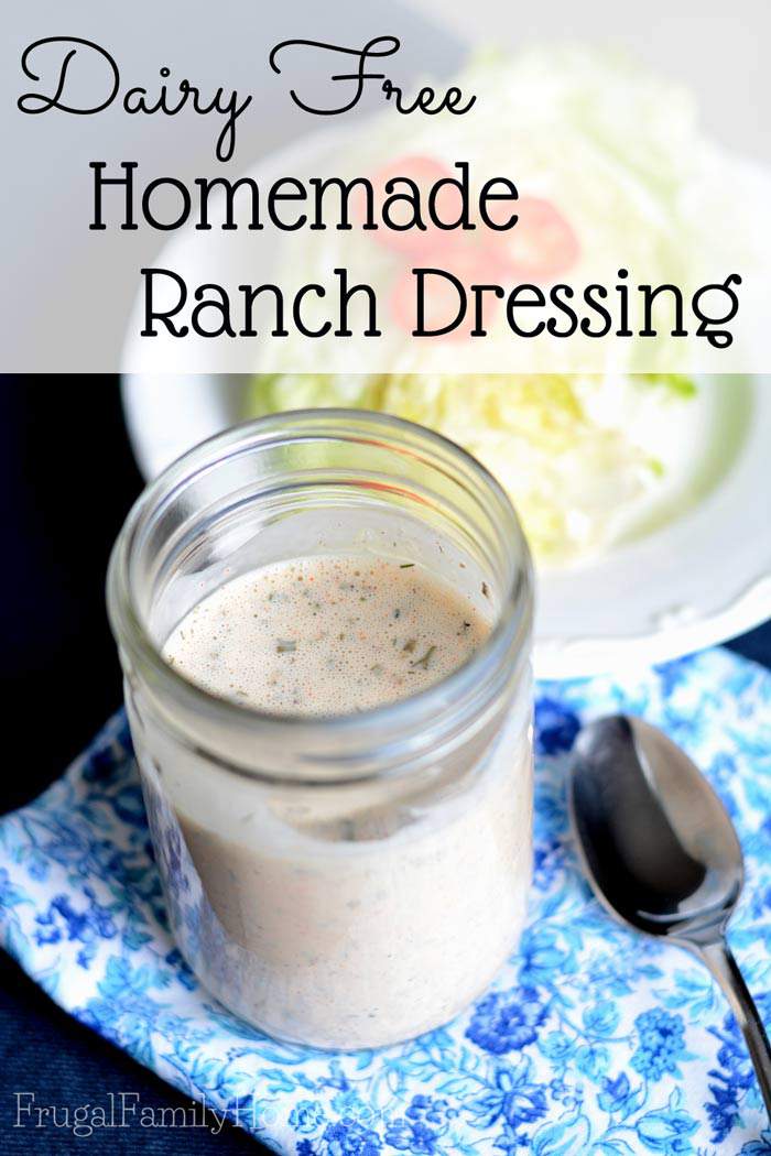 Delicious homemade ranch dressing recipe that is easy to make and dairy free too. 