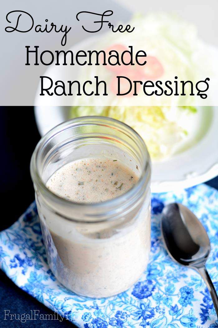 Delicious homemade ranch dressing recipe that is easy to make and dairy free too.