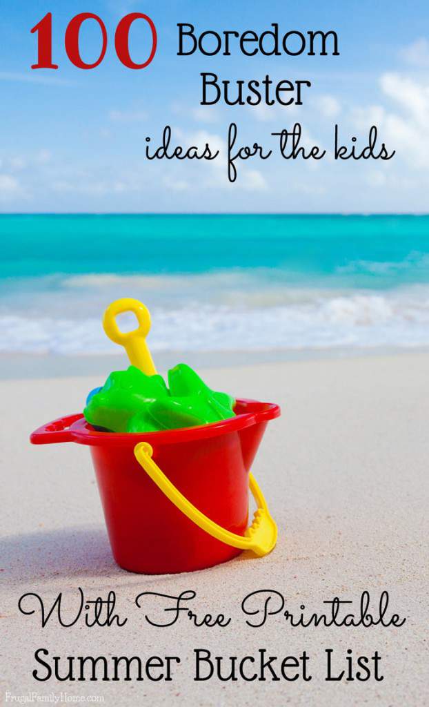 Got bored kids? Try a few {or many} of these 100 Summer fun ideas for kids. These summer fun activities and kids crafts will keep your kids busy for hours this summer. Plus there’s a free summer bucket list printable too.