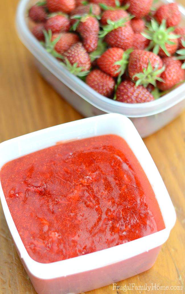 With summer comes strawberries. If you want to tuck the flavor of summer into your freezer, make some fresh tasting strawberry freezer jam. If you’ve never made freezer jam before, I’ve got a great video tutorial. It will show you step by step, just how easy it is to make this strawberry freezer jam recipe. 
