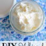 Here’s a great DIY recipe to combat that dry summer skin. This whipped body butter recipe is so easy to make. It only takes 2 ingredients, well three if you add scent and about 10 minutes to make. You don’t have to melt and then refrigerate this recipe for whipped body butter. It makes a great gift to give too.