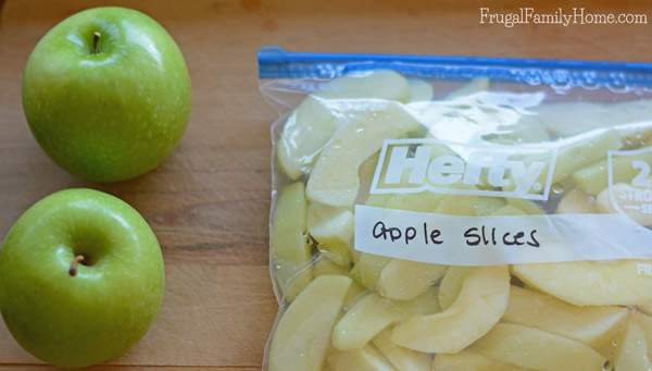 Tray Freezing Apple Slices