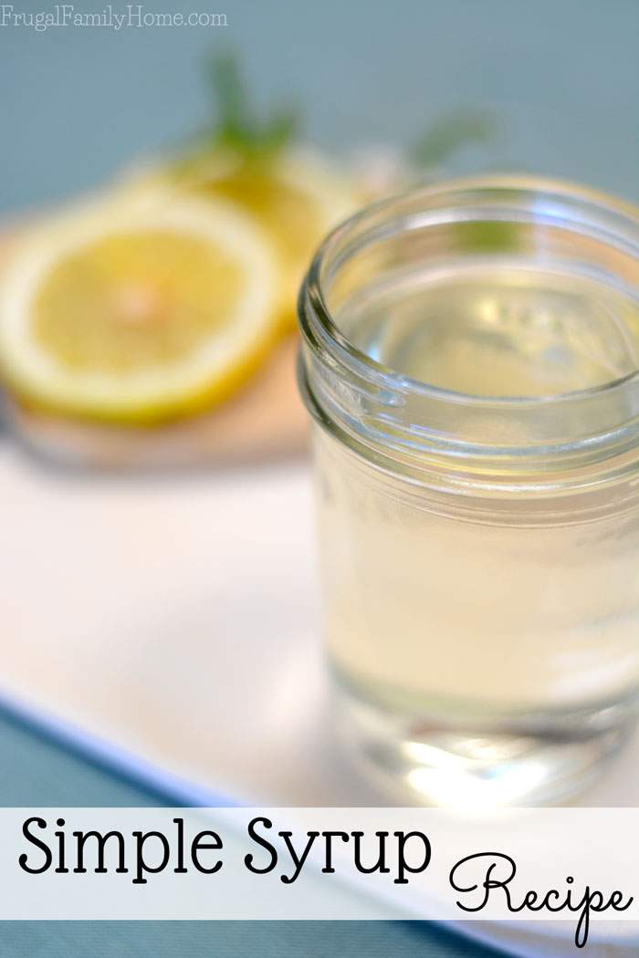 With the heat of summer a cool drink is always nice to have on hand. With this simple syrup recipe you can have an easy way to sweeten any drink you are enjoying. From ice tea to lemonade this simple syrup recipe works great. I like to add simple syrup to my mint water I make with the mint from my garden.