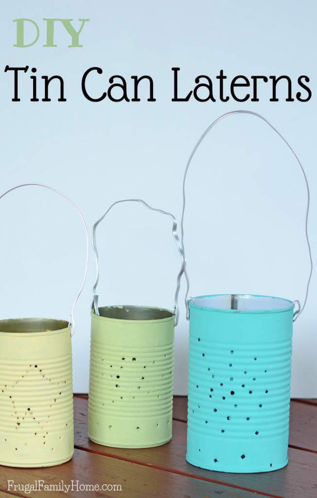 With summer coming to an end soon, the night is coming on faster in the evening. Light up the last of these summer nights with these easy to make diy tin can lanterns. No only would they be great to light up the summer evenings but these tin can lanterns would also be great for decorating with in the fall.