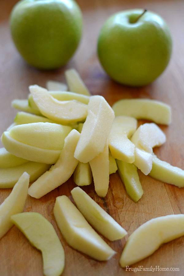 Tray Freezing Apple Slices