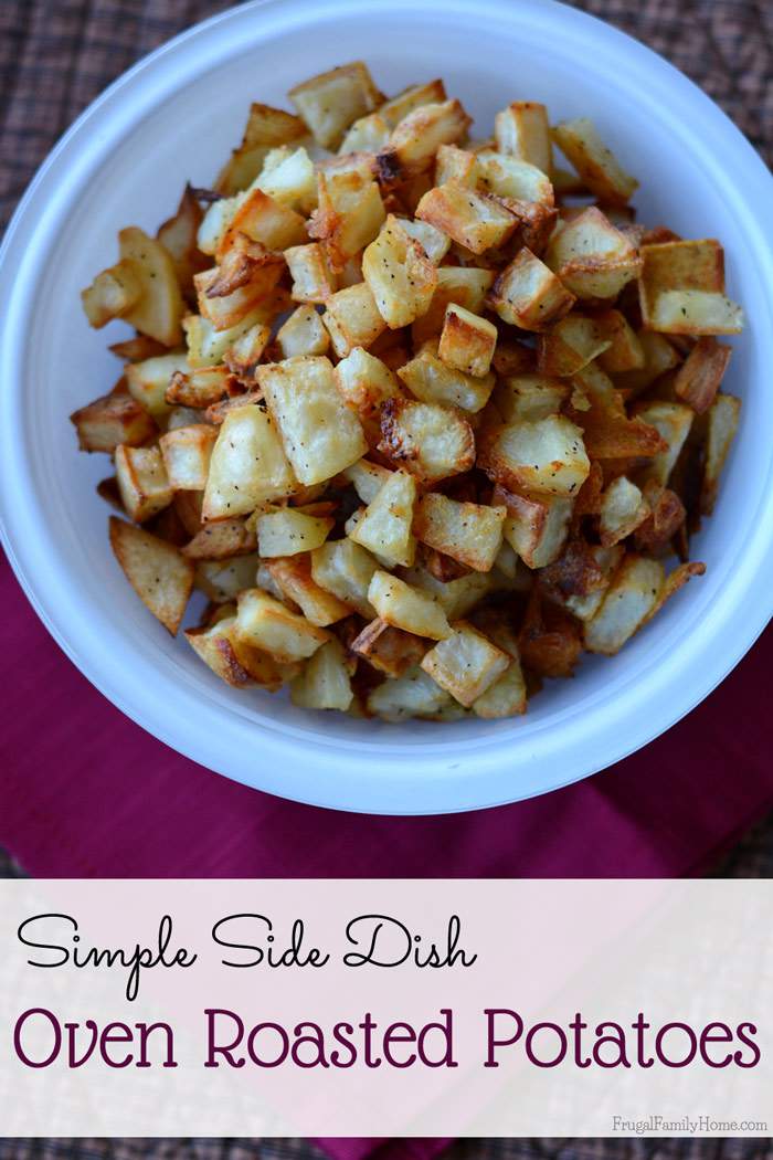 Got a picky eater who doesn’t like to eat potatoes as a side dish? I make these for my picky eater and call them square french fries and they are eaten up without any complaints. This simple recipe for roasted potatoes is quick to prepare for the oven and only takes 3 ingredients too.