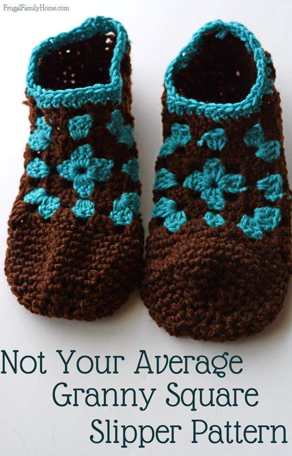 Crochet square best sale slippers pattern