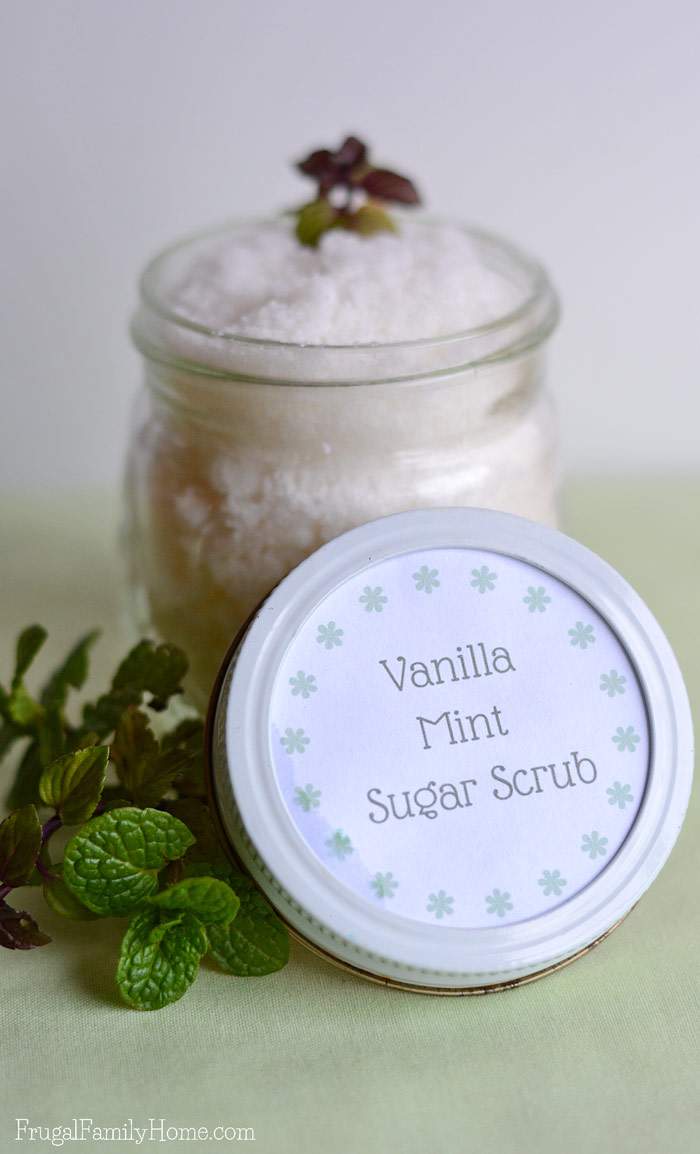 DIY Vanilla Mint Sugar Scrub with Free Printable Labels