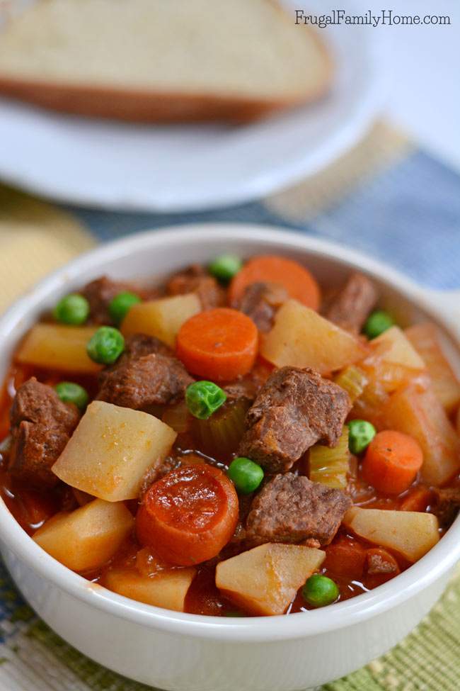 A warm hearty dish of stew hits the spot on a cool winter or spring day. This recipe is so delicious and easy to make because it’s made in the slow cooker. Also, you might be surprised at just how inexpensive it is to make. I know when I read the cost breakdown of this recipe I was surprised it was so inexpensive.