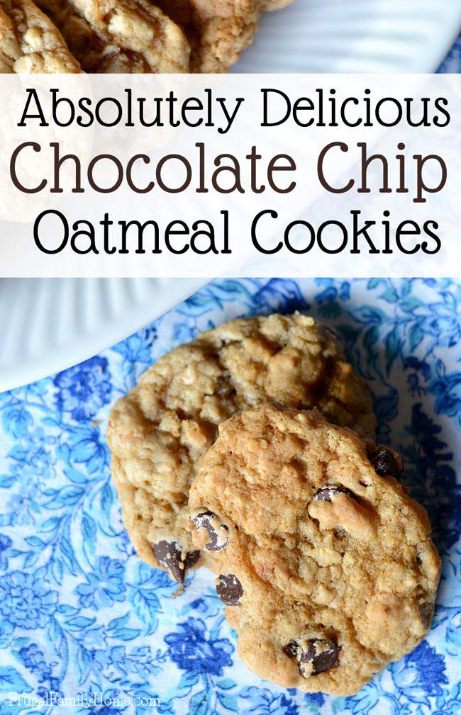 We love cookies but we also need to eat dairy free. After much trial and error, I finally came up with the perfect chocolate chip oatmeal cookie recipe that is dairy free too. Best of all one batch makes 100+ cookies and the dough is freezer friendly too. What more could you ask for in a cookie?!