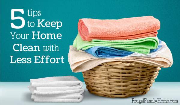 When you are going through a busy season it can be hard to keep up with everything. You might try keep doing more or you can cut back for a season. I know summer is a busy time of year and my house cleaning is something I find hard to keep up with. But I have 5 tips that will help you keep your home clean with less effort. It not only works well for the summer but for other busy times of the year. I know tip #1 really helps me a lot.