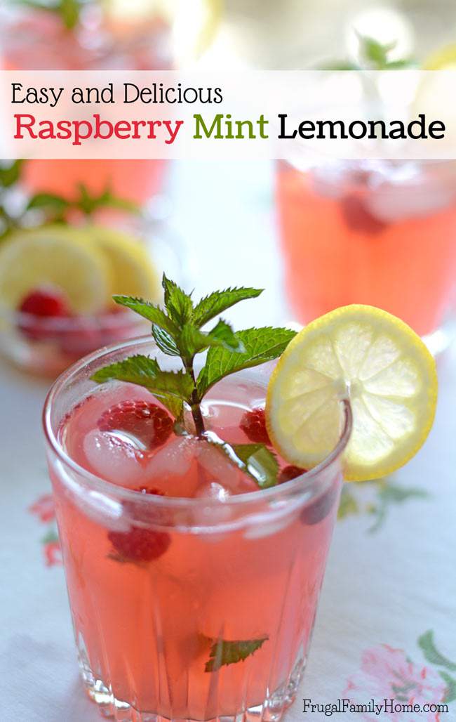 This is the best homemade lemonade I’ve made. It easy to make and is made with lemon juice. The fresh raspberries and mint really make it special. The mint isn’t overpowering, it has just the right balance of flavors. It’s an easy raspberry mint lemonade recipe you can make for every day during the summer. You can garnish the lemonade to make it fancy enough for parties.