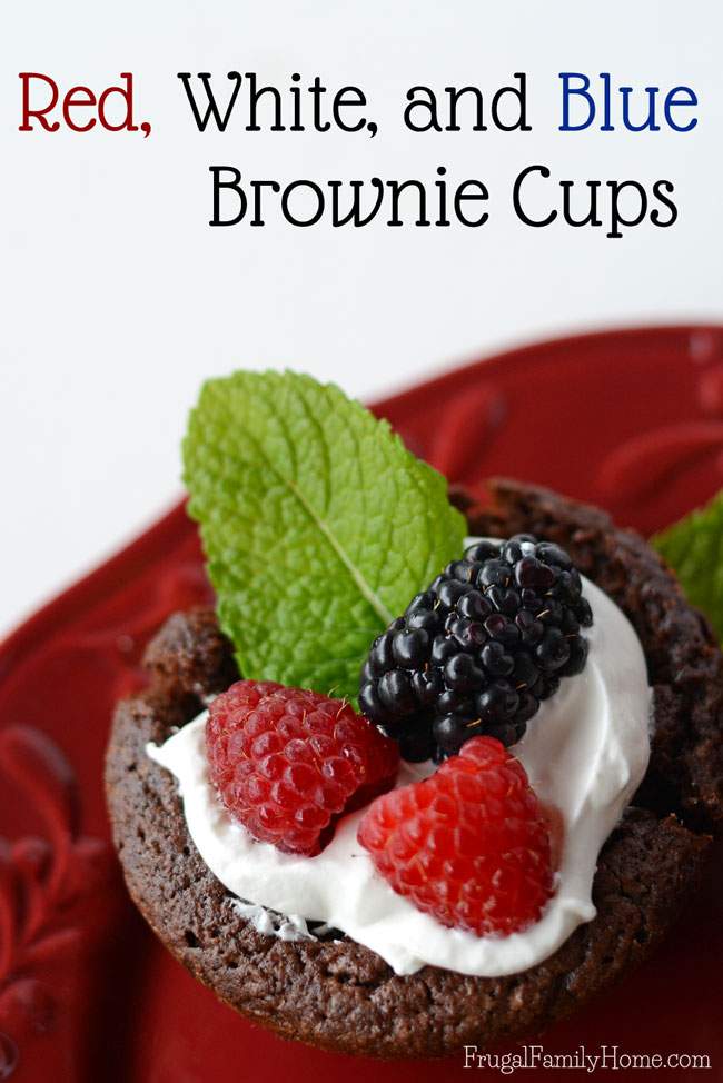 On the Fourth of July, I like to make a special dessert to enjoy. These red, white, and blue brownie cups are perfect. They are easy to make but are the perfect red, white and blue dessert. These would be a great addition to a barbecue or party. There’s a nice balance of sweet and creaminess to them. I’ll be making them this year for our 4th of July celebration.