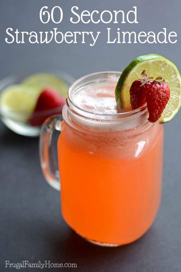 How to Make Strawberry Limeade in 60 Seconds | Frugal Family Home