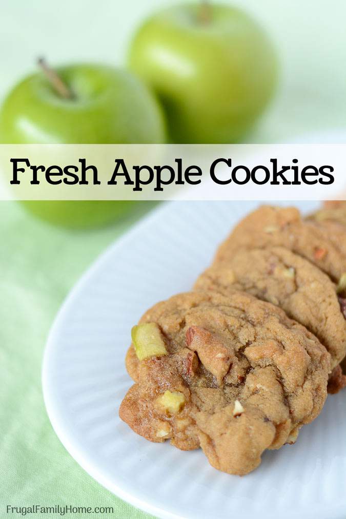These are yummy apple cookies made with fresh apples. These cookies are easy to make and they turn out soft on the inside and crisp on the edges.