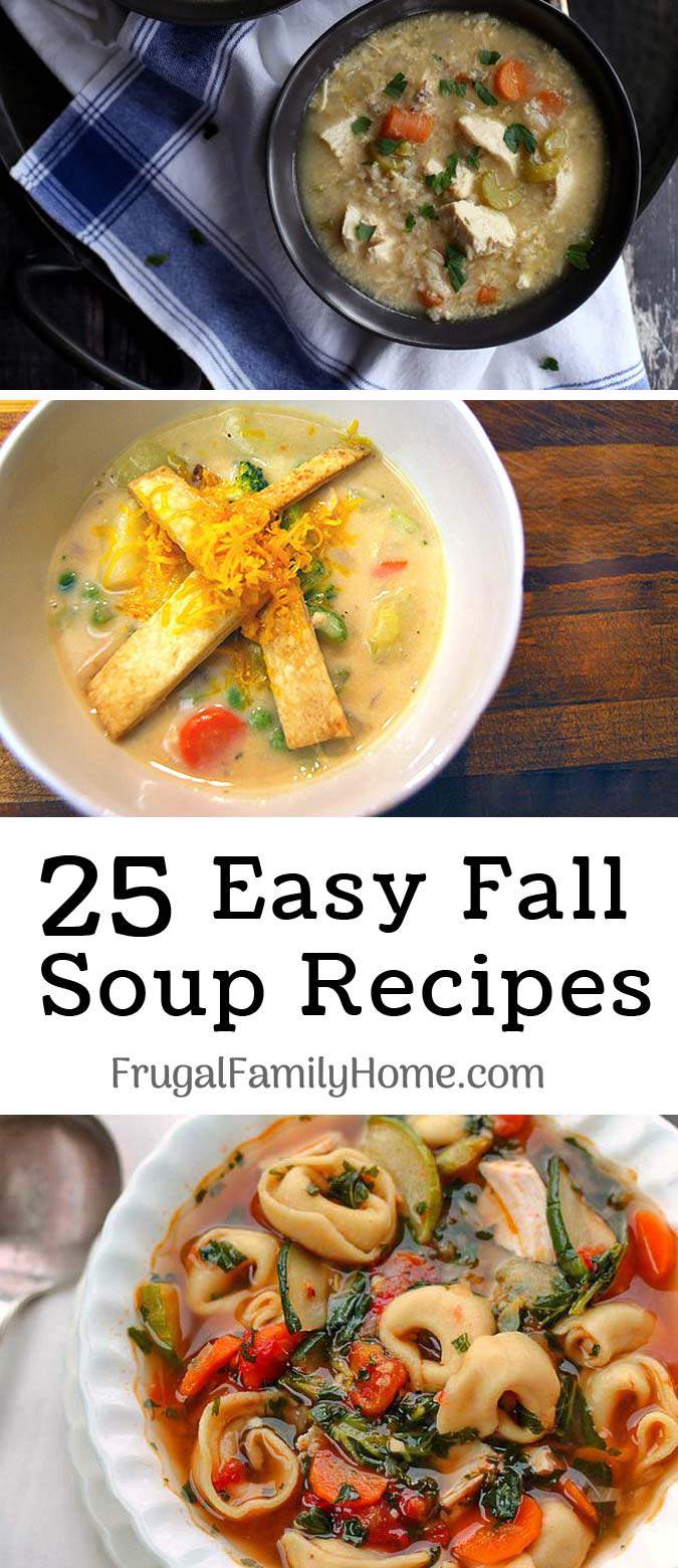 25 delicious fall soup recipes ~ Whether the soup is made on the stovetop or in the slow cooker soups are really a satisfying and frugal meal. Come find a new fall soup you'll want to try.