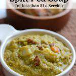 An easy recipe for slow cooker split pea soup. It’s quick to get started in the crock pot in the morning on a busy day. Then come home to a delicious meal. It’s also weight watchers friendly when made with lean ham. Come give this recipe a try.