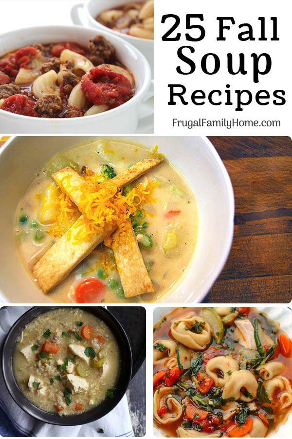 25 delicious fall soup recipes ~ Whether the soup is made on the stovetop or in the slow cooker soups are really a satisfying and frugal meal. Come find a new fall soup you'll want to try.