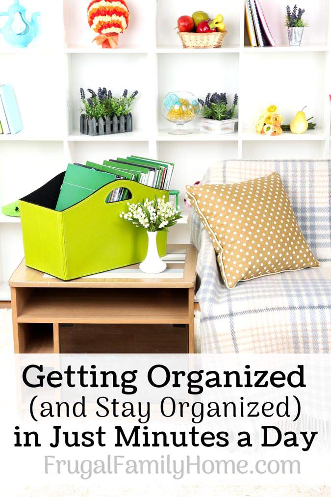 A few organizing tips and tricks to banish clutter from your home in just minutes a day. Plus tips on how to stay organized once all the clutter is gone. Tip number 2 is one tip that has helped me the most. It seems so simple but it really does work.