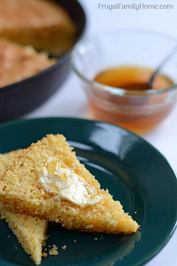 A yummy sweet cornbread recipe you can make from scratch in no time. I bake the cornbread in a skillet but it can be baked in a baking pan too.